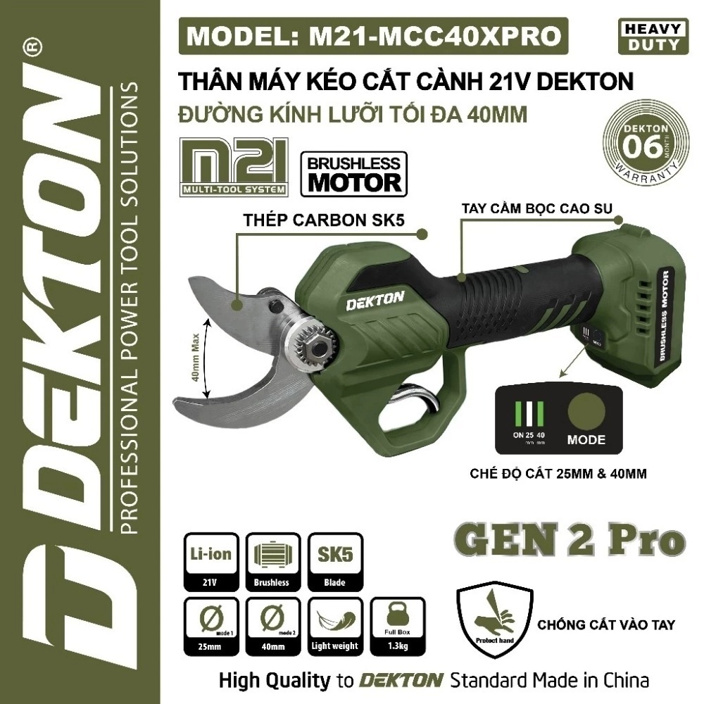 Kéo cắt cành dùng pin 21V 40mm Dekton M21-MCC40XPRO 2 kéo cắt cành dùng pin Dekton M21-MCC40XPRO (2)