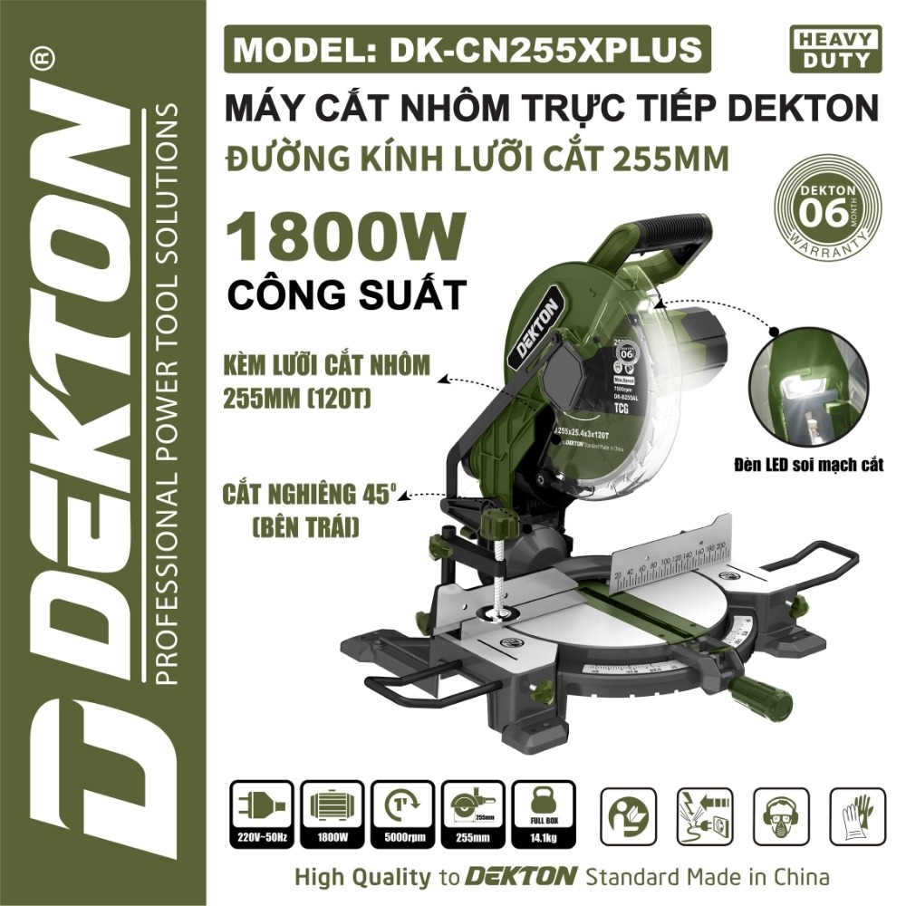Máy cắt nhôm trực tiếp 1800W 255mm Dekton DK-CN255XPLUS 2 máy cắt nhôm Dekton DK-CN255XPLUS (2)