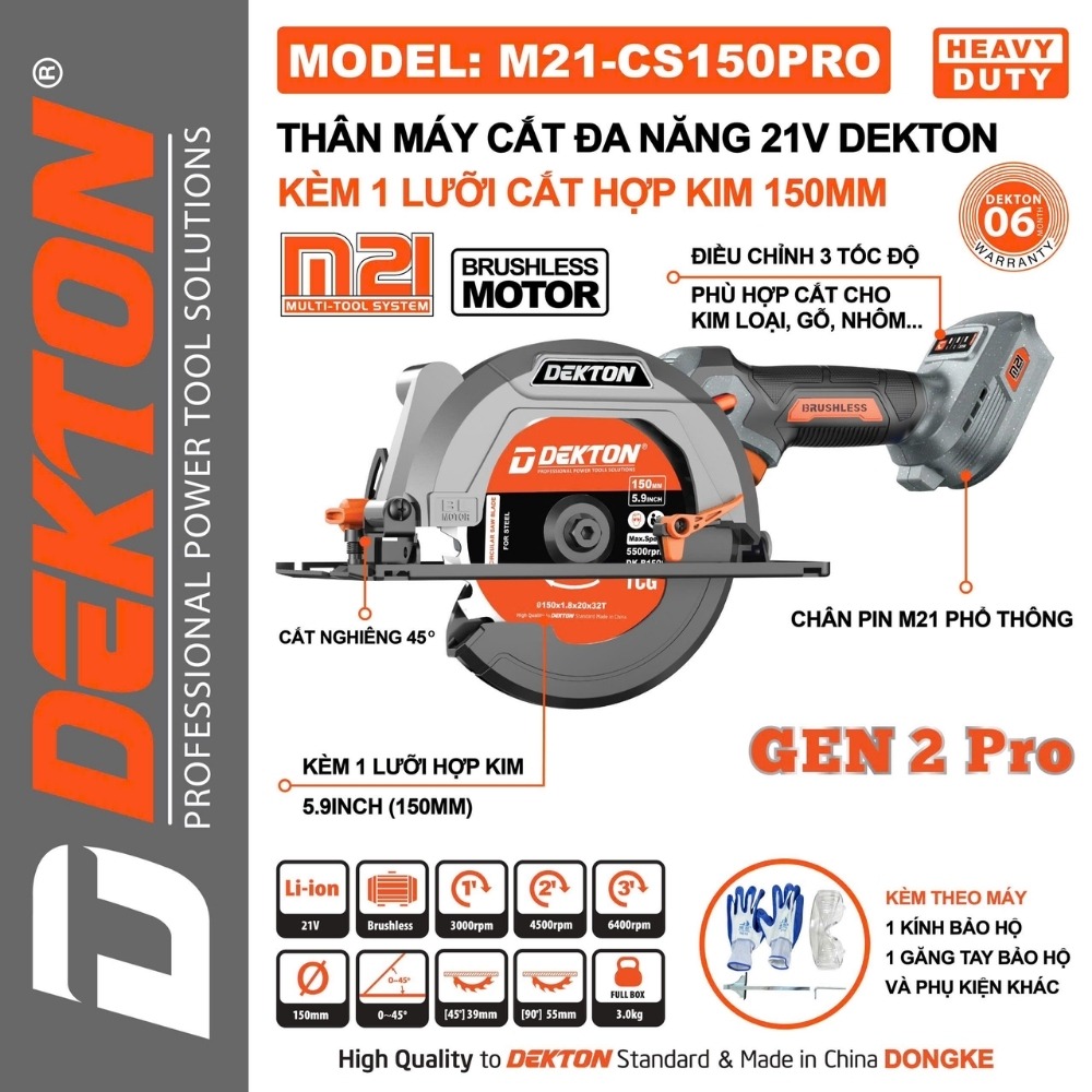 Máy cưa gỗ đa năng dùng pin 21V Dekton M21-CS150PRO 2 máy cưa đa năng dùng pin Dekton M21-CS150PRO (2)