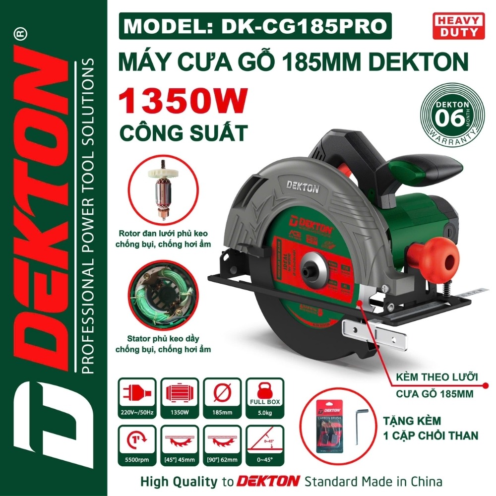 Máy cưa gỗ 1350W 185mm Dekton DK-CG185PRO (kèm lưỡi) 2 máy cưa gỗ Dekton DK-CG185PRO (2)