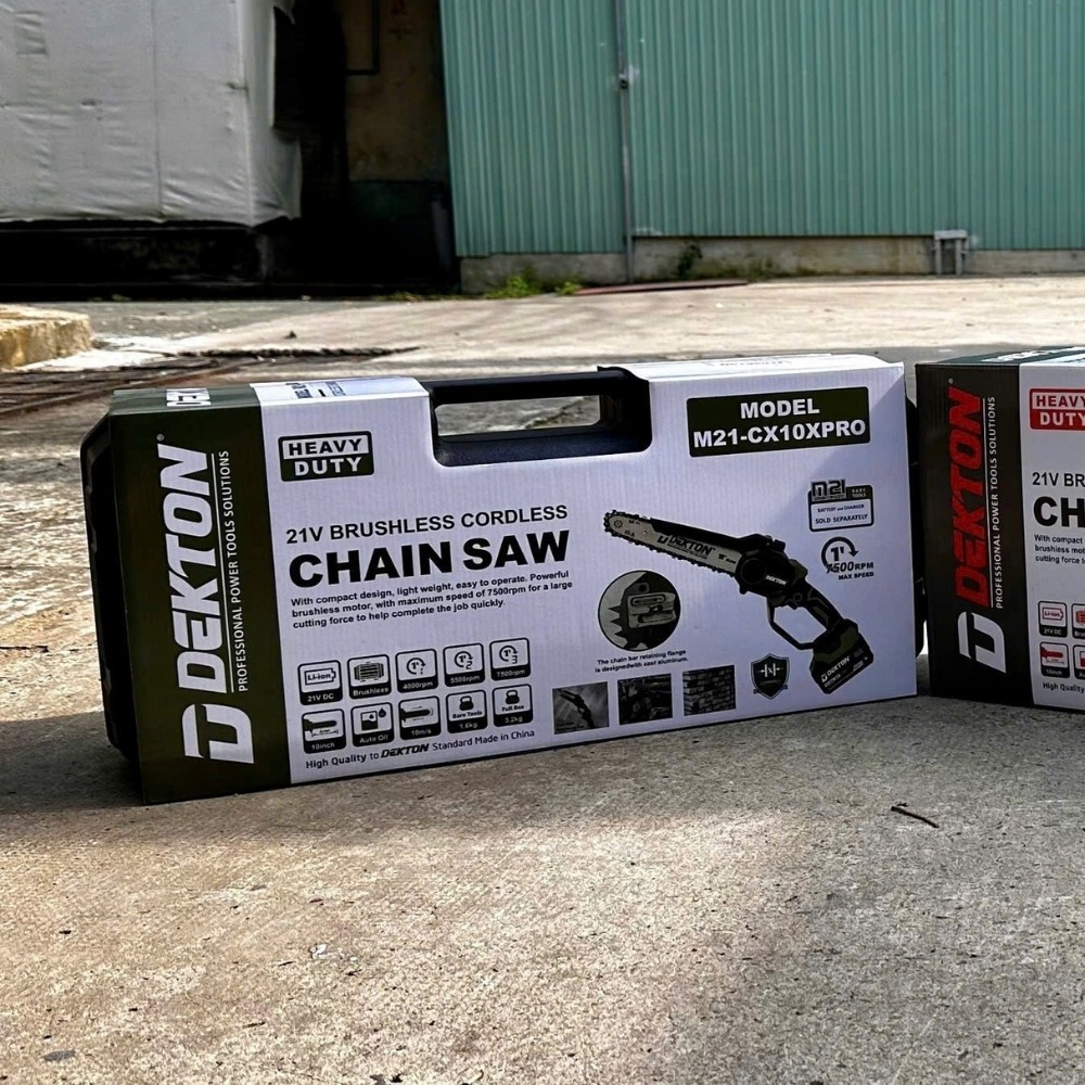 Máy cưa xích 10 inch dùng pin 21V Dekton M21-CX10XPRO (màu olive) 9 máy cưa xích dùng pin Dekton M21-CX10XPRO (9)