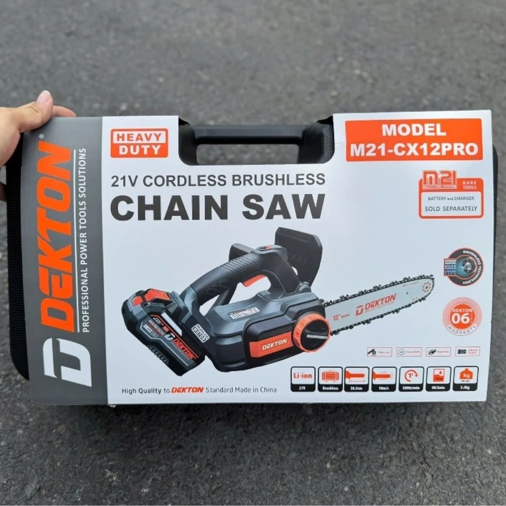 Máy cưa xích 12 inch dùng pin 21V Dekton M21-CX12PRO 7 máy cưa xích dùng pin Dekton M21-CX12PRO (7)