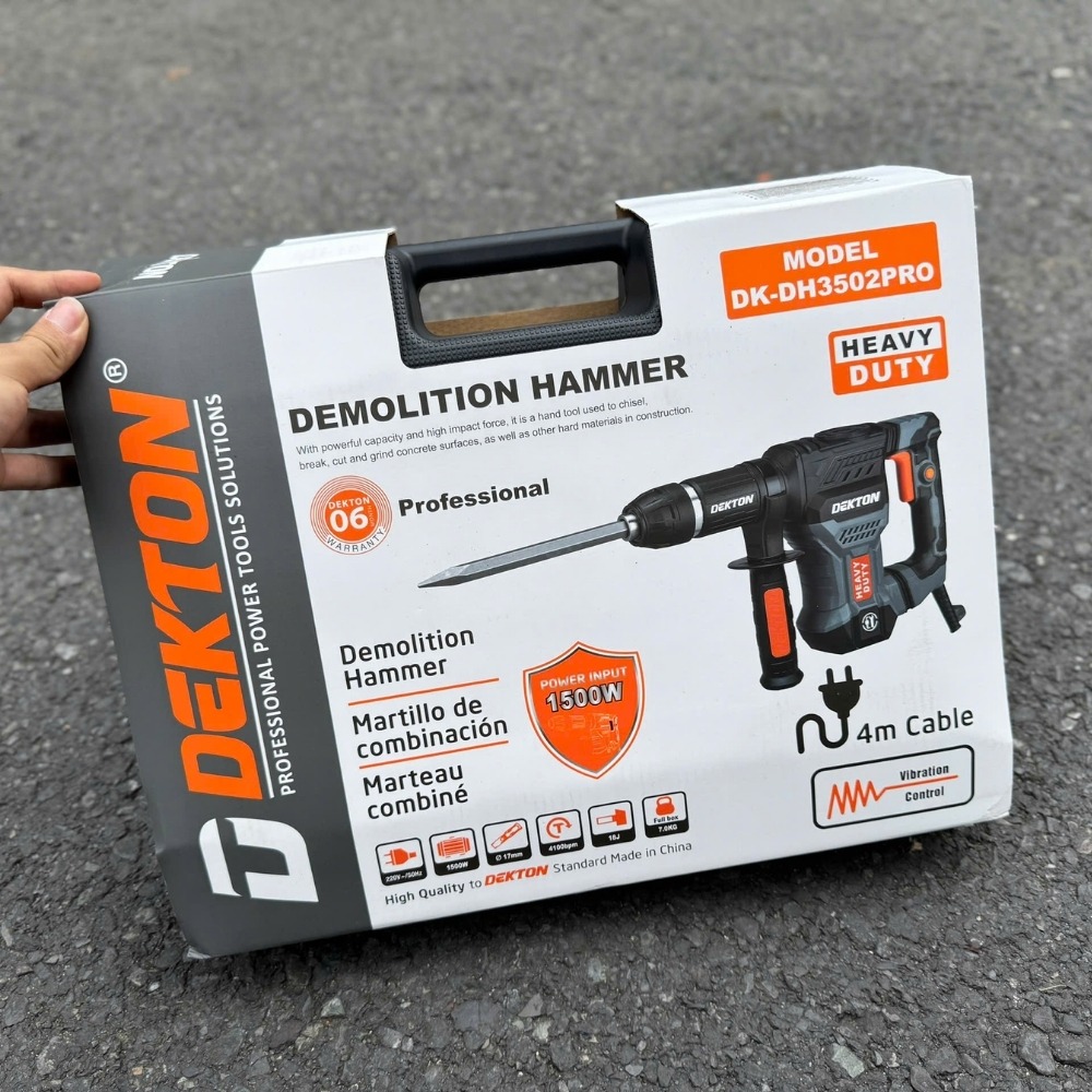 Máy đục bê tông 17mm 1500W Dekton DK-DH3502PRO (màu xám) 6 máy đục bê tông Dekton DK-DH3502PRO (5)