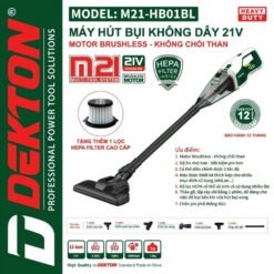 máy hút bụi dùng pin Dekton M21-HB01BL (2)