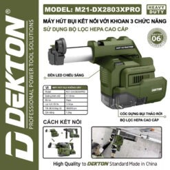 máy hút bụi kết nối máy khoan bê tông Dekton M21-DX2803XPRO (2)