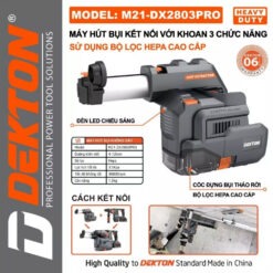 máy hút bụi kết nối máy khoan bê tông Dekton M21-DX2803XPRO (7)