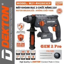 Máy khoan bê tông dùng pin 21V Dekton M21-RH2603CP 14 máy khoan bê tông dùng pin Dekton M21-RH2603CP (3)