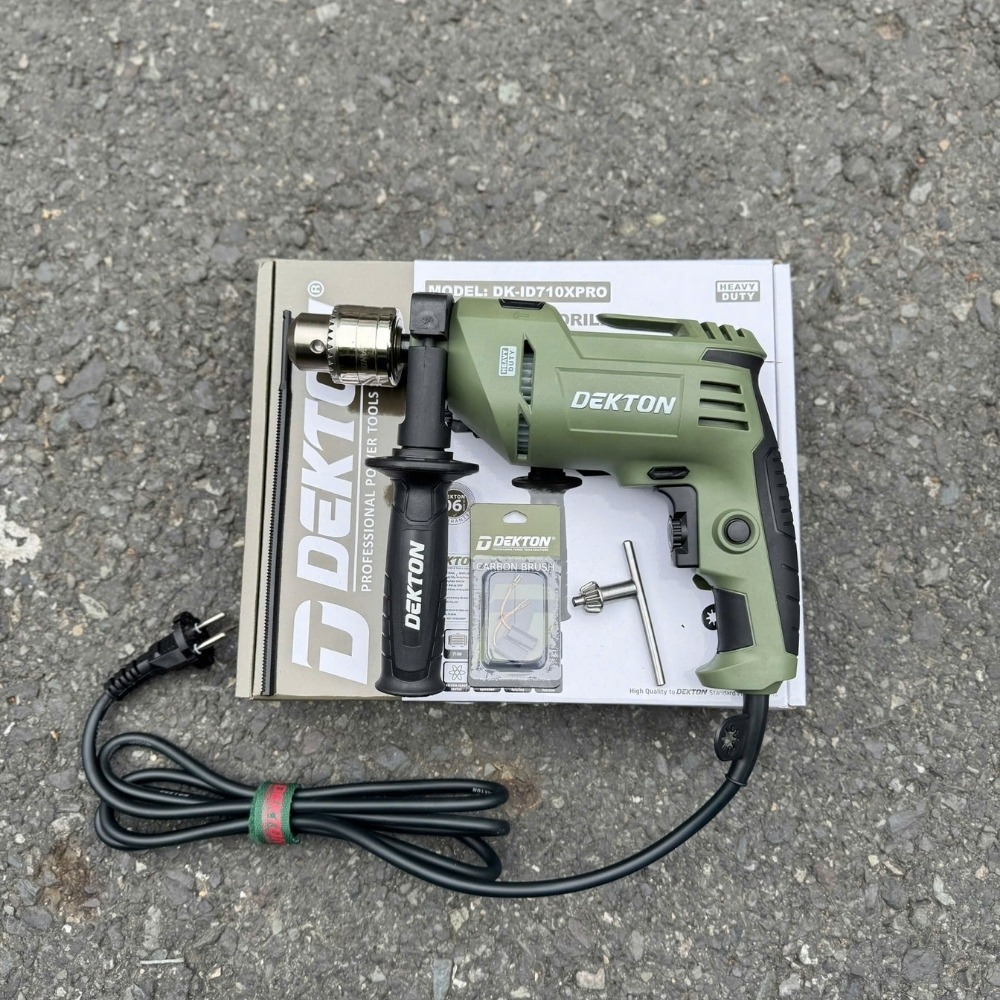 Máy khoan điện 710W Dekton DK-ID710XPRO (màu olive) 3 máy khoan điện Dekton DK-ID710XPRO (3)