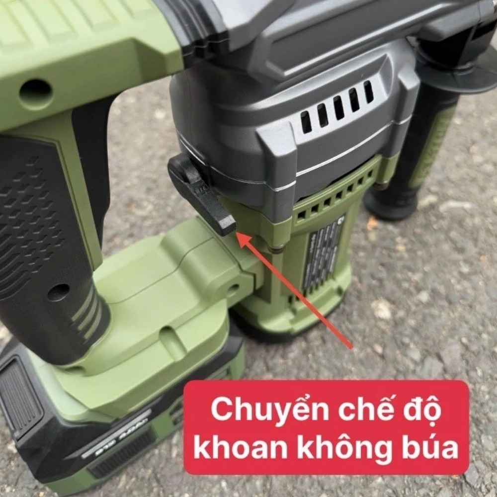 Máy khoan bê tông dùng pin 21V Detkon M21-RH2803XAVT (màu olive) 10 máy khoan đục bê tông dùng pin Dekton M21-RH2803XAVT (10)