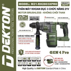 máy khoan đục bê tông dùng pin Dekton M21-RH2803XPRO (2)