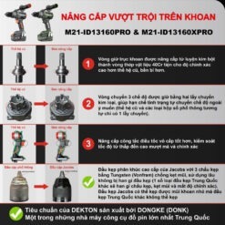 Máy khoan dùng pin 21V 160Nm Dekton M21-ID13160PRO 17 máy khoan dùng pin Dekton M21-ID13160PRO (9)