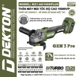 máy mài góc dùng pin Dekton M21-AG100XPLUS (2)