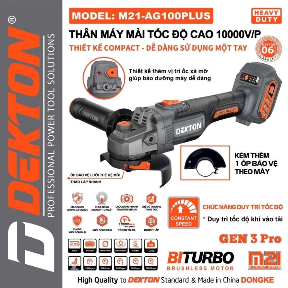 Máy mài góc dùng pin 21V M21-AG100PLUS 4 máy mài góc dùng pin Dekton M21-AG100XPLUS (4)