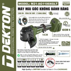 máy mài góc không bánh răng dùng pin Dekton M21-AG1100XGLT (2)