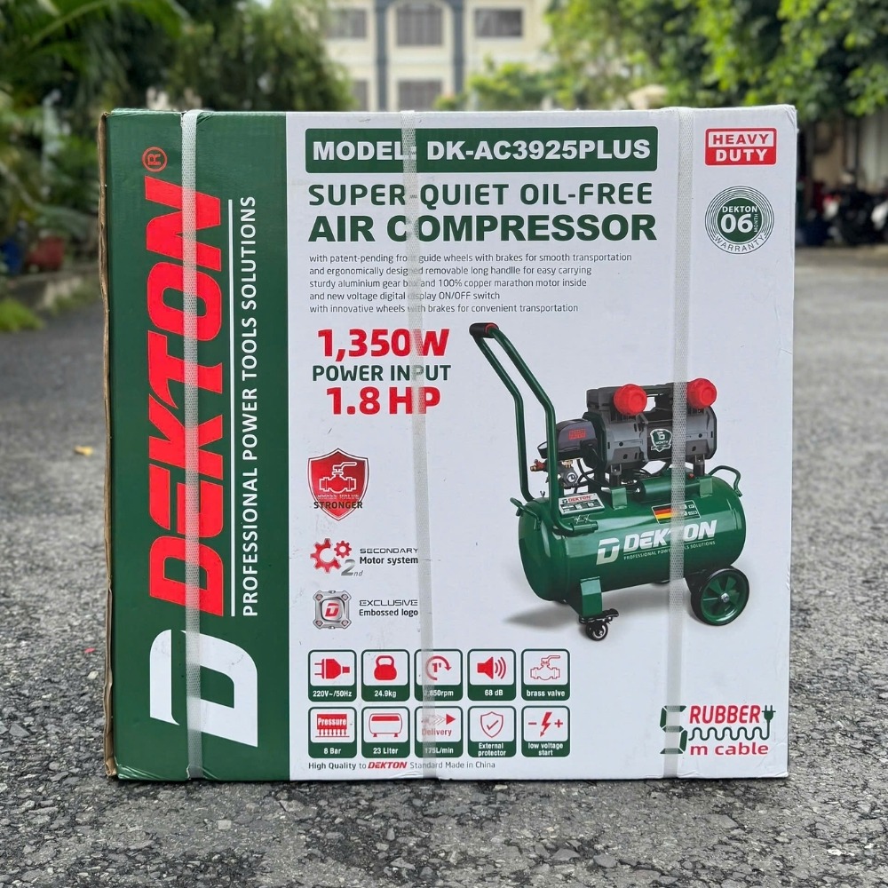 Máy nén khí không dầu 23L 1.8HP Dekton DK-AC3925PLUS (tay kéo dài) 10 máy nén khí dekton DK-AC3925PLUS (10)