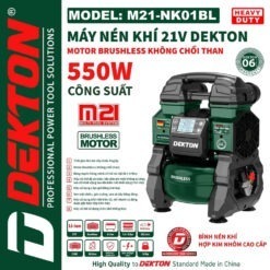 Máy nén khí dùng pin 21V Dekton M21-NK01BL