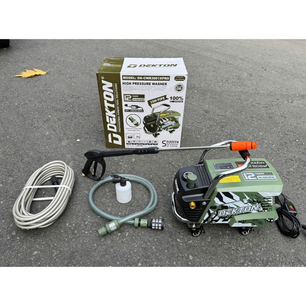 Máy rửa xe 2000W Dekton DK-CWR3001XPRO (màu olive khung sắt) 3 máy rửa xe Dekton DK-CWR3001XPRO (5)