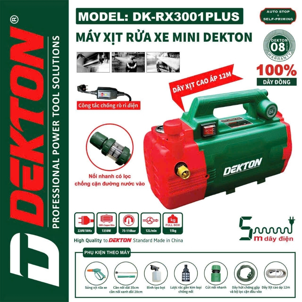 Máy rửa xe 1350W Dekton DK-RX3001PLUS 2 máy rửa xe Dekton DK-RX3001PLUS (2)