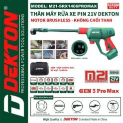 Máy xịt rửa xe dùng pin 21V Dekton M21-SRX1406PROMAX 7 máy rửa xe dùng pin Dekton M21-SRX1406PROMAX (3)