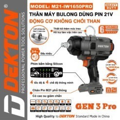 máy siết bulong dùng pin Dekton M21-IW1650PRO (2)