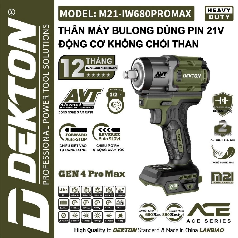 Máy siết bu lông dùng pin 21V 680Nm Dekton M21-IW680PROMAX 3 máy siết bulong dùng pin Dekton M21-IW680 PROMAX (3)