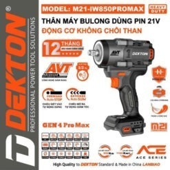 Máy siết bu lông dùng pin 21V 850Nm Dekton M21-IW850PROMAX 11 máy siết bulong dùng pin Dekton M21-IW850 PROMAX (3)