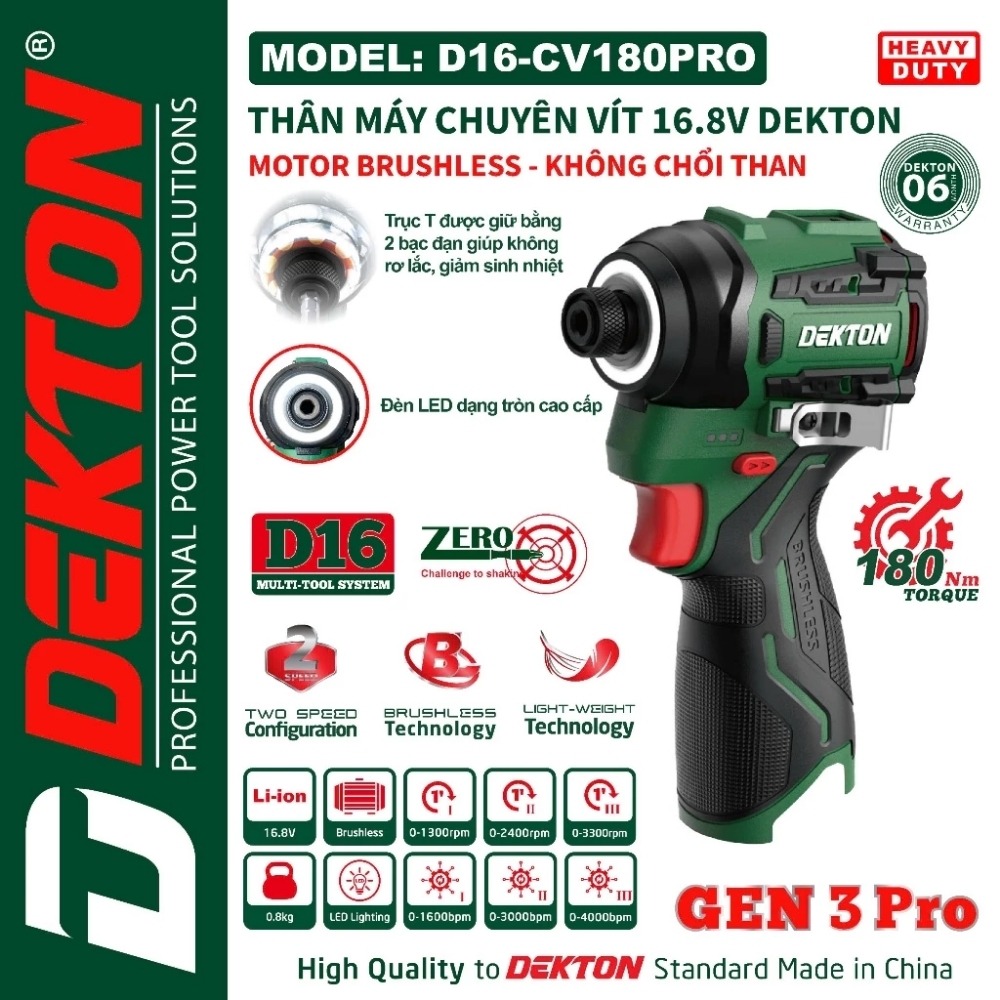 Máy siết vít dùng pin 16.8V 180Nm Dekton D16-CV180PRO 2 máy siết vít dùng pin 16.8V Dekton D16-CV180PRO (2)