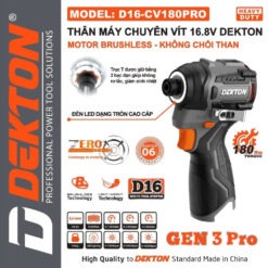 Máy siết vít dùng pin 16.8V 180Nm Dekton D16-CV180PRO 10 máy siết vít dùng pin 16.8V Dekton D16-CV180PRO (3)