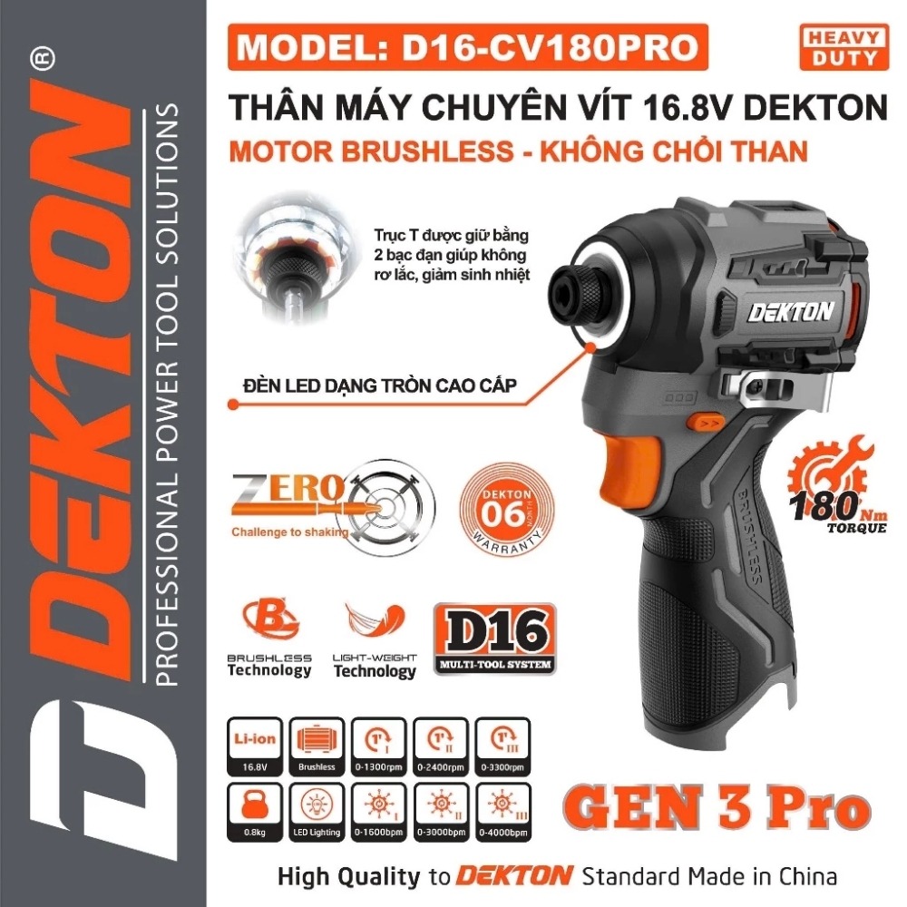 Máy siết vít dùng pin 16.8V 180Nm Dekton D16-CV180PRO 3 máy siết vít dùng pin 16.8V Dekton D16-CV180PRO (3)