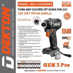 Máy siết vít dùng pin 21V 250Nm Dekton M21-CV250PRO (thân máy) 7 máy siết vít dùng pin Dekton M21-CV250PRO (3)