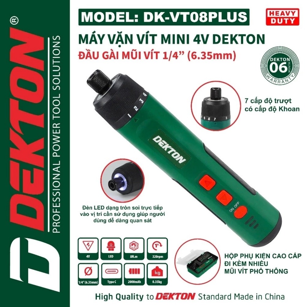 Máy vặn vít mini dùng pin Dekton DK-VT08PLUS 2 máy siết vít mini dùng pin Dekton DK-VT08PLUS (2)