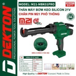 súng bơm keo silicol dùng pin Dekton M21-MBK01PRO (2)