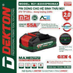 Pin 21V 2.0Ah Dekton M21-B2055PROMAX (ACE) 5 M21-B2055PROMAX (3)