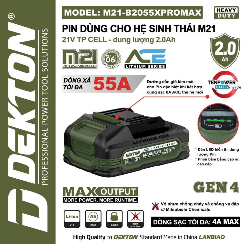 Pin 21V 2.0Ah Dekton M21-B2055XPROMAX (ACE) 2 M21-B2055XPROMAX (2)