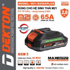 Pin 21V 2.0Ah Dekton M21-B2065PLUS (dòng xả max 65A) 5 M21-B2065PLUS (3)
