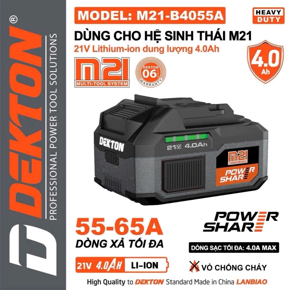 Pin 21V 4.0Ah Dekton M21-B4055A (dòng xả max 65A) 2 M21-B4055A (2)