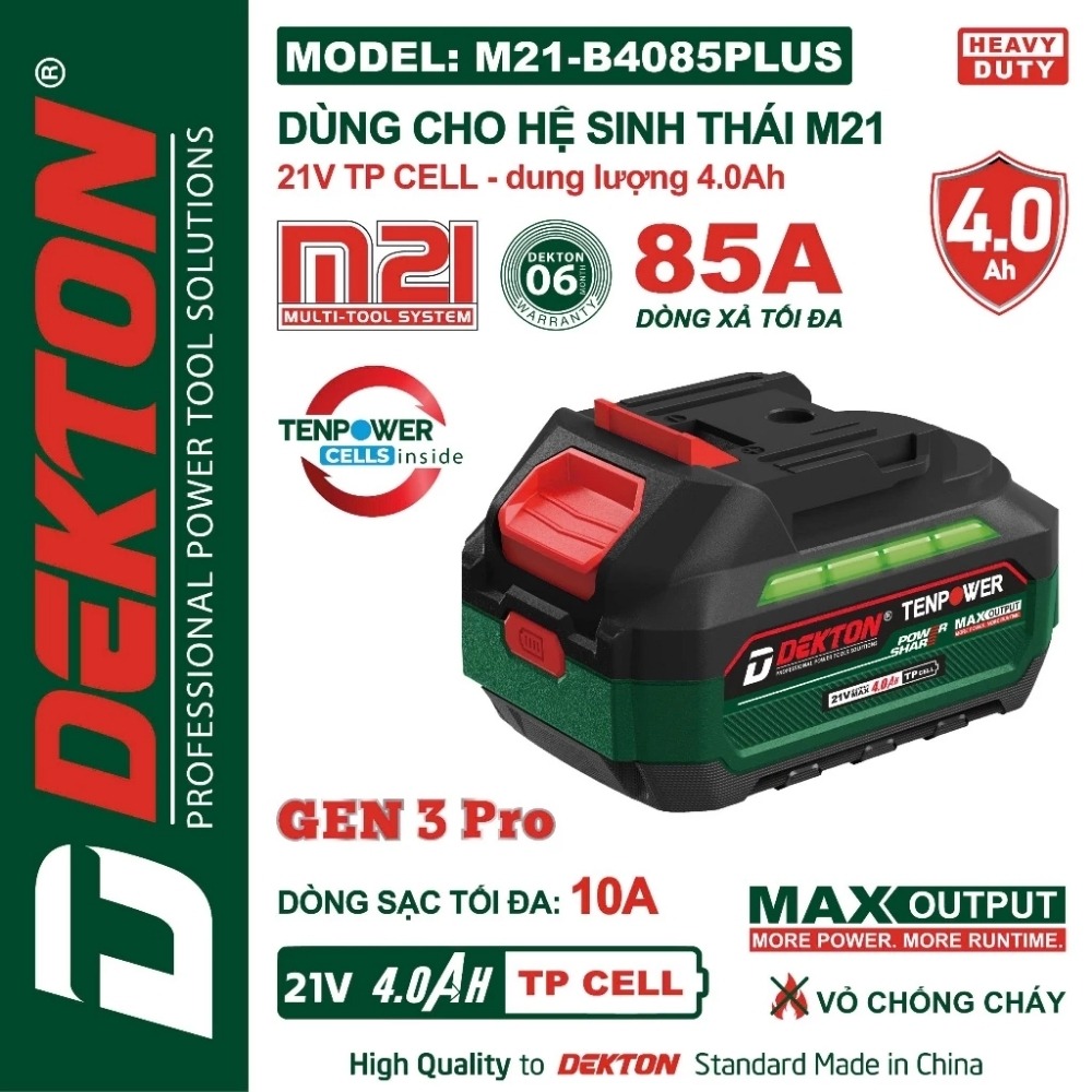 Pin 21V 4.0Ah Dekton M21-B4085PLUS (dòng xả max 85A) 2 M21-B4085PLUS (2)
