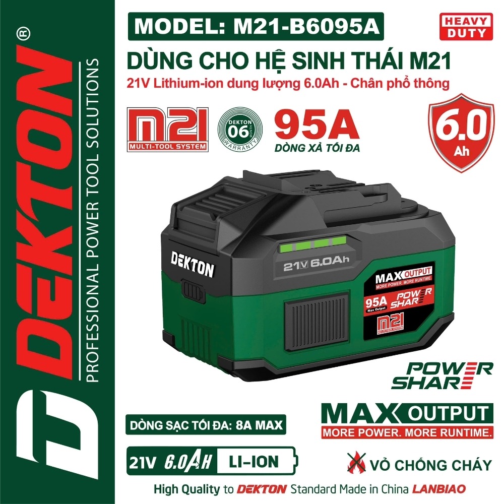 Pin 21V 6.0Ah Dekton M21-B6095A (dòng xả max 95A) 2 M21-B6095A (2)