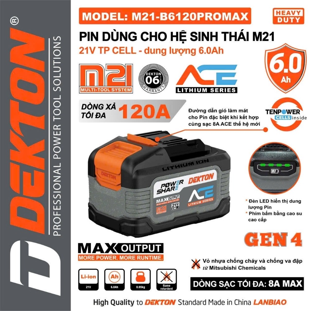 Pin 21V 6.0Ah Dekton M21-B6120PROMAX (ACE) 2 M21-B6120PROMAX (2)