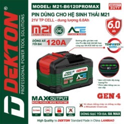 Pin 21V 6.0Ah Dekton M21-B6120PROMAX (ACE) 5 M21-B6120PROMAX (3)