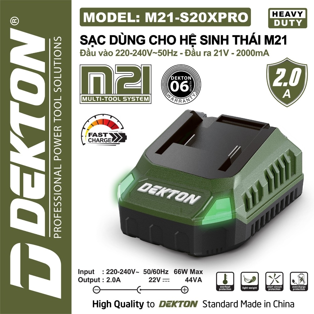 Sạc pin 21V 2.0A Dekton M21-S20XPRO 2 M21-S20XPRO (2)