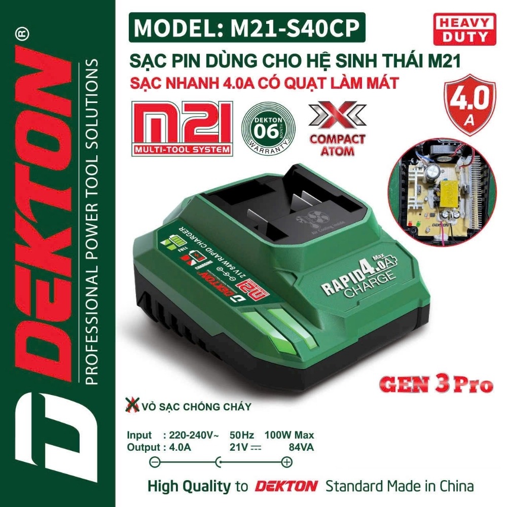 Sạc pin 21V 4.0A Dekton M21-S40CP 2 M21-S40CP (2)