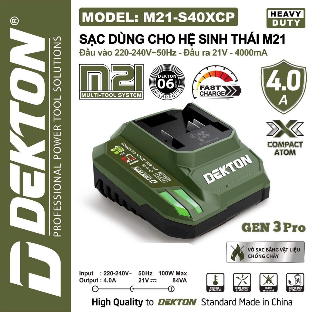 Sạc pin 21V 4.0A Dekton M21-S40XCP 2 M21-S40XCP (2)
