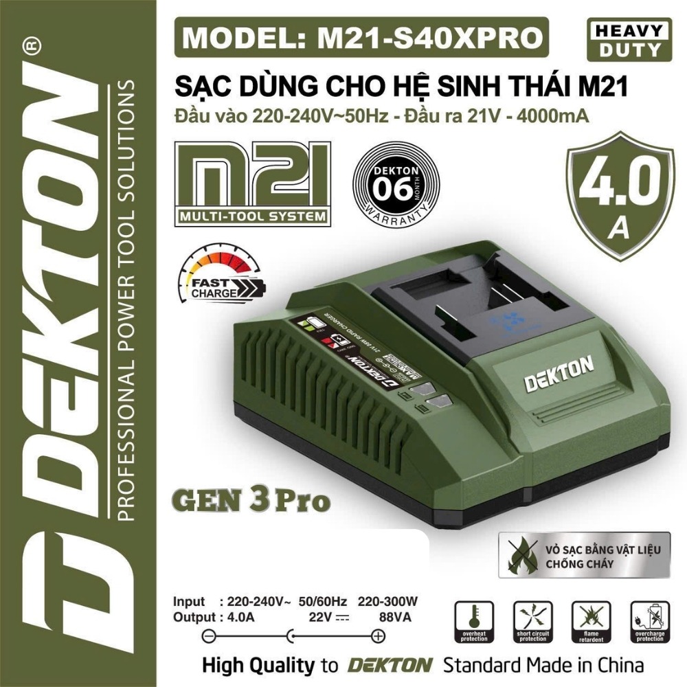 Sạc pin 21V 4.0A Dekton M21-S40XPRO 2 M21-S40XPRO (2)