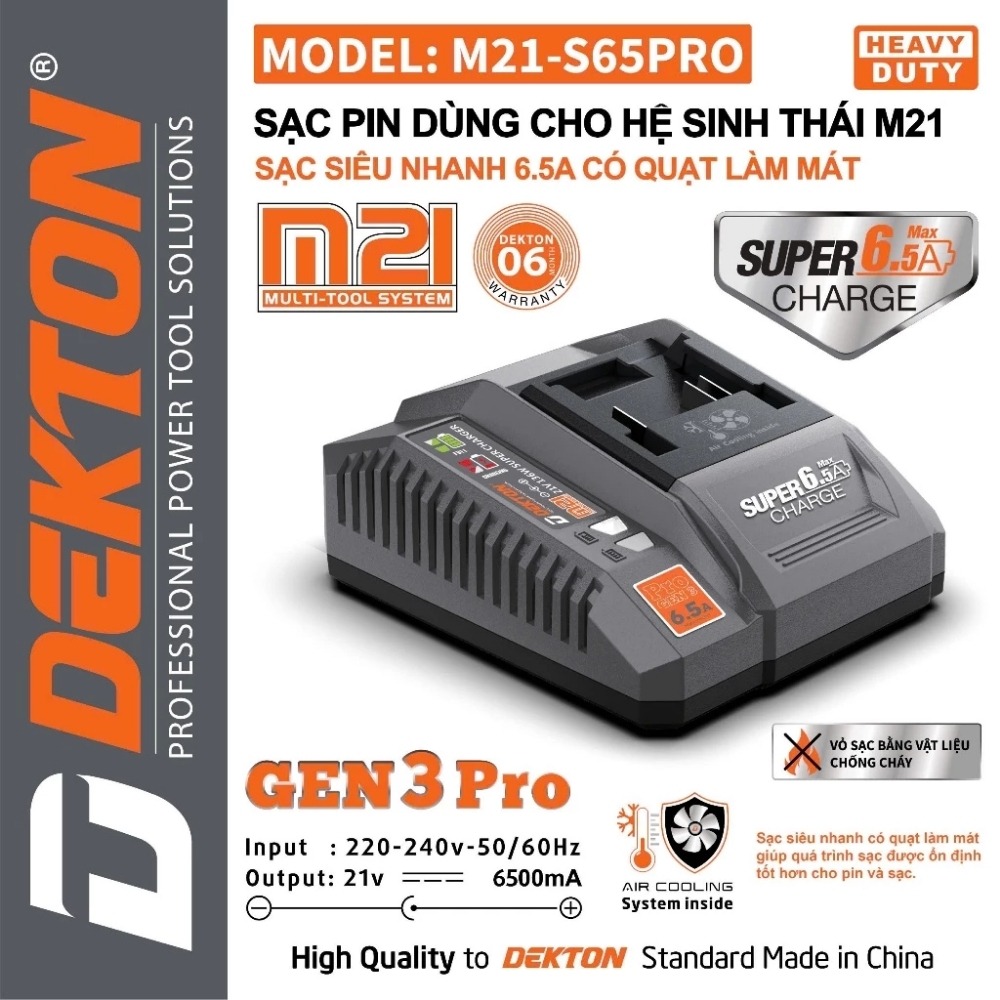 Sạc pin 21V 6.5A Dekton M21-S65PRO 2 M21-S65PRO (2)