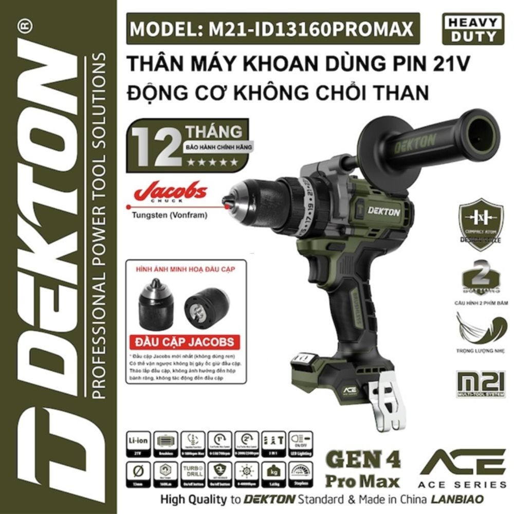 Máy khoan dùng pin 21V 160Nm Dekton M21-ID13160PROMAX 2 M21-ID13160PROMAX (2)