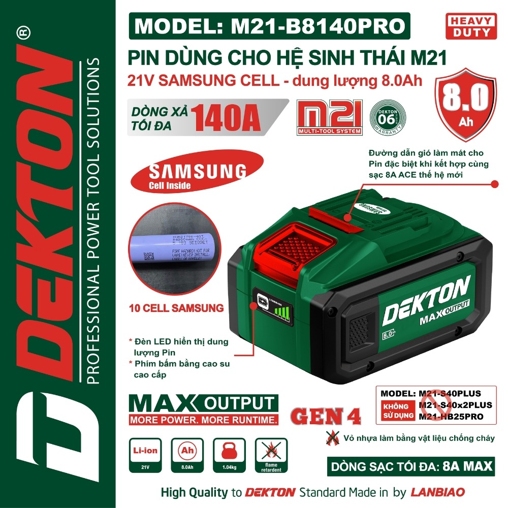 Pin 21V 8.0Ah Dekton M21-B8140PRO & M21-B8140XPRO (Cell SamSung) 3 m21-b8140xpro (3)