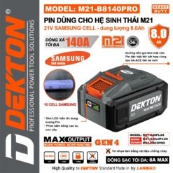 Pin 21V 8.0Ah Dekton M21-B8140PRO & M21-B8140XPRO (Cell SamSung) 16 m21-b8140xpro (4)