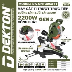 Máy cắt nhôm trượt 2200W Dekton DK-CNT305XTT