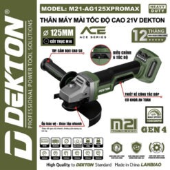 Máy mài góc pin 21V 125mm Dekton M21-AG125XPROMAX